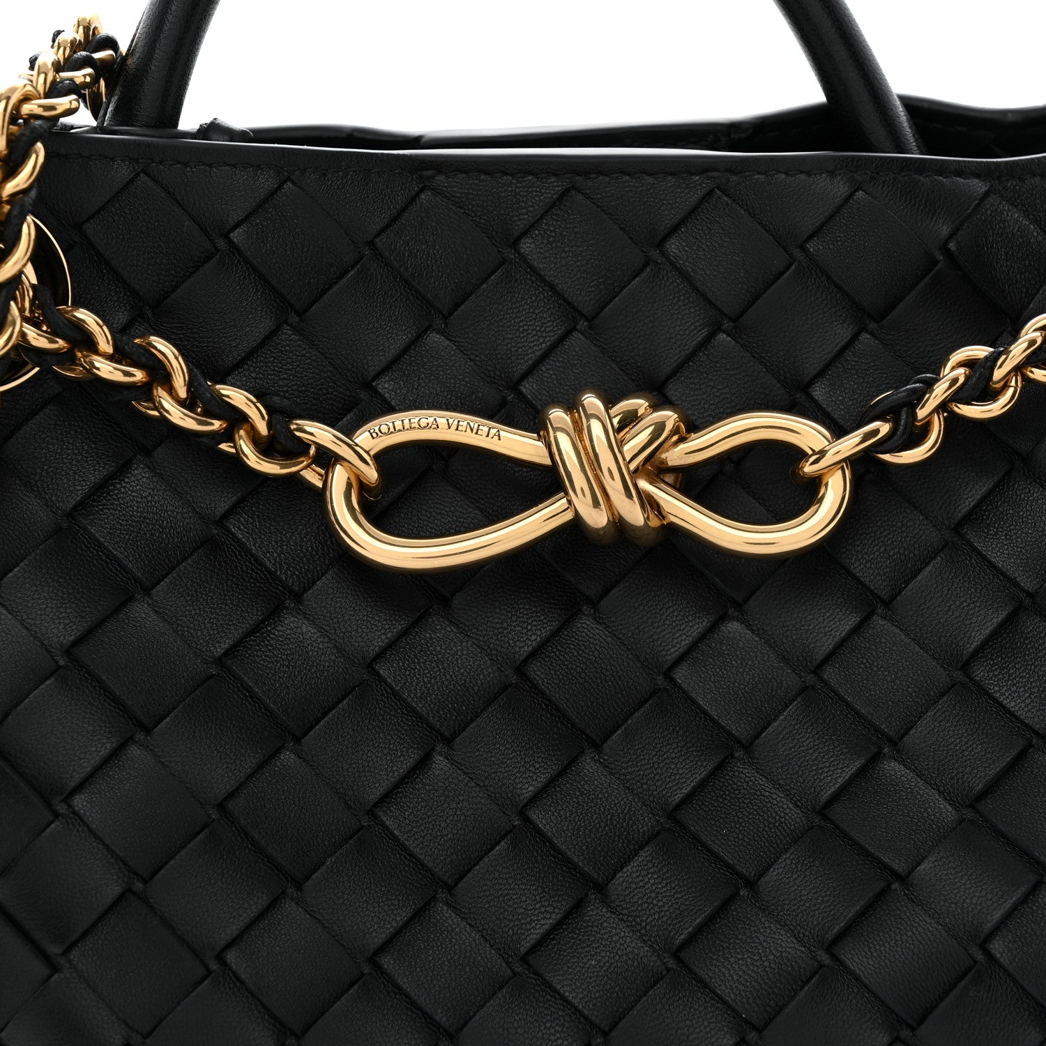 Bottega Veneta Nappa Intrecciato Small Andiamo With Chain Shoulder Bag Black Black 7 of 9
