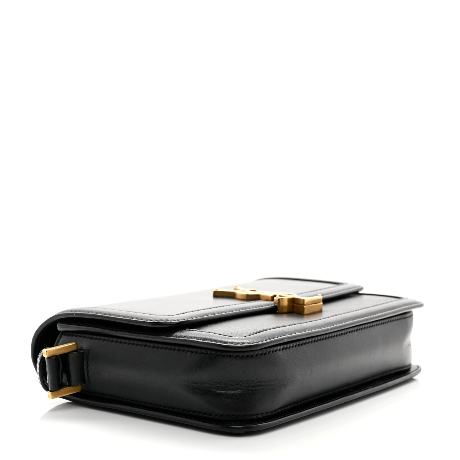 Saint Laurent Box Calfskin Monogram Medium Solferino Satchel Black 4 of 12