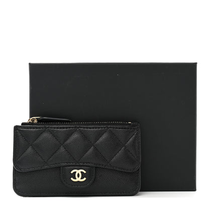 Chanel Caviar Quilted Flap Zip Card Holder Black 9 of 9