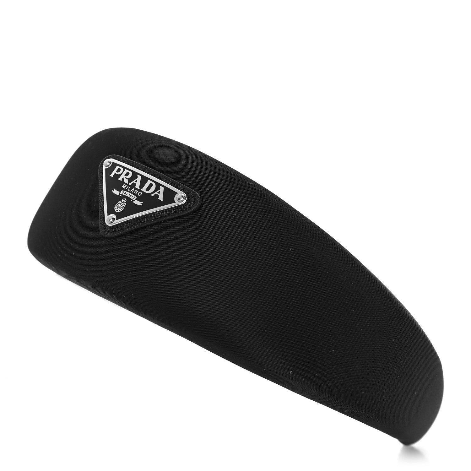 Prada Re-Nylon Metal Triangle Logo Headband Black 4 of 6