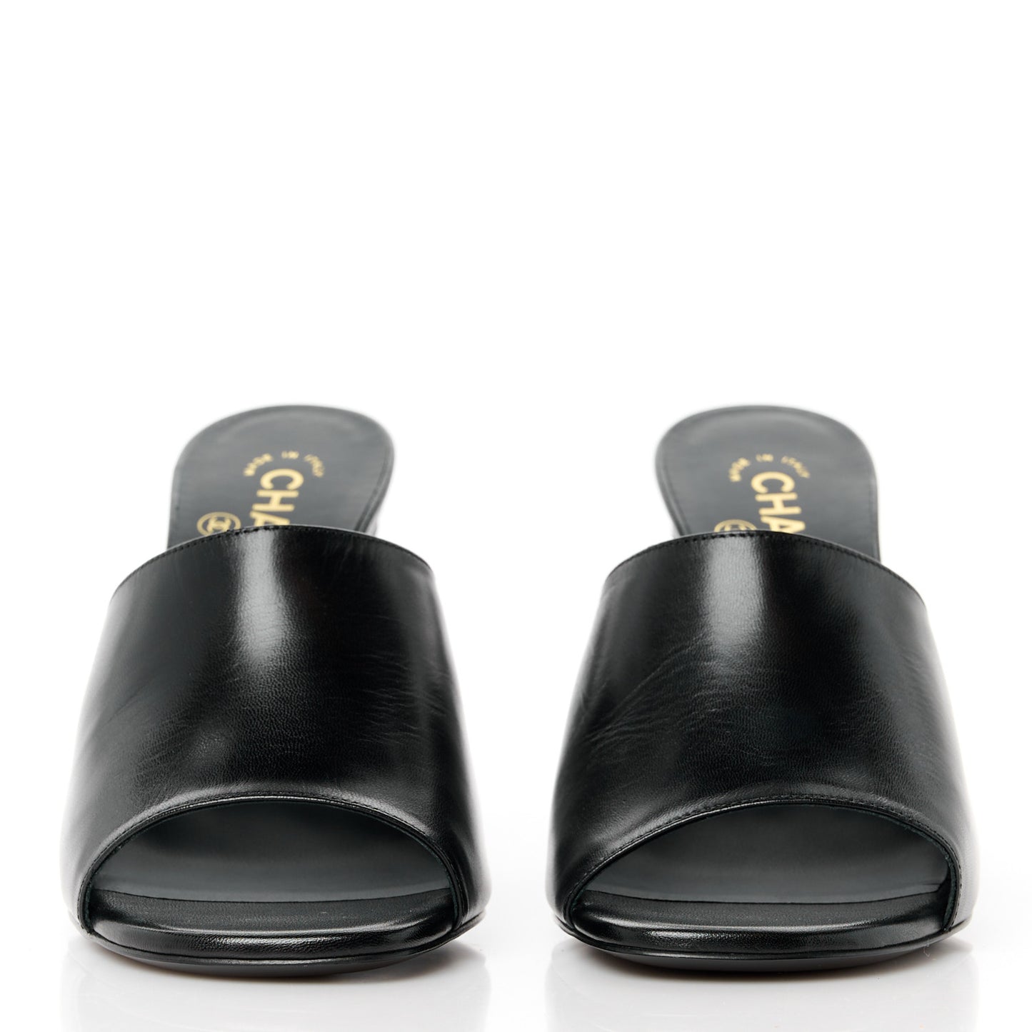 Shiny Goatskin Pearl Mule 39.5 Black