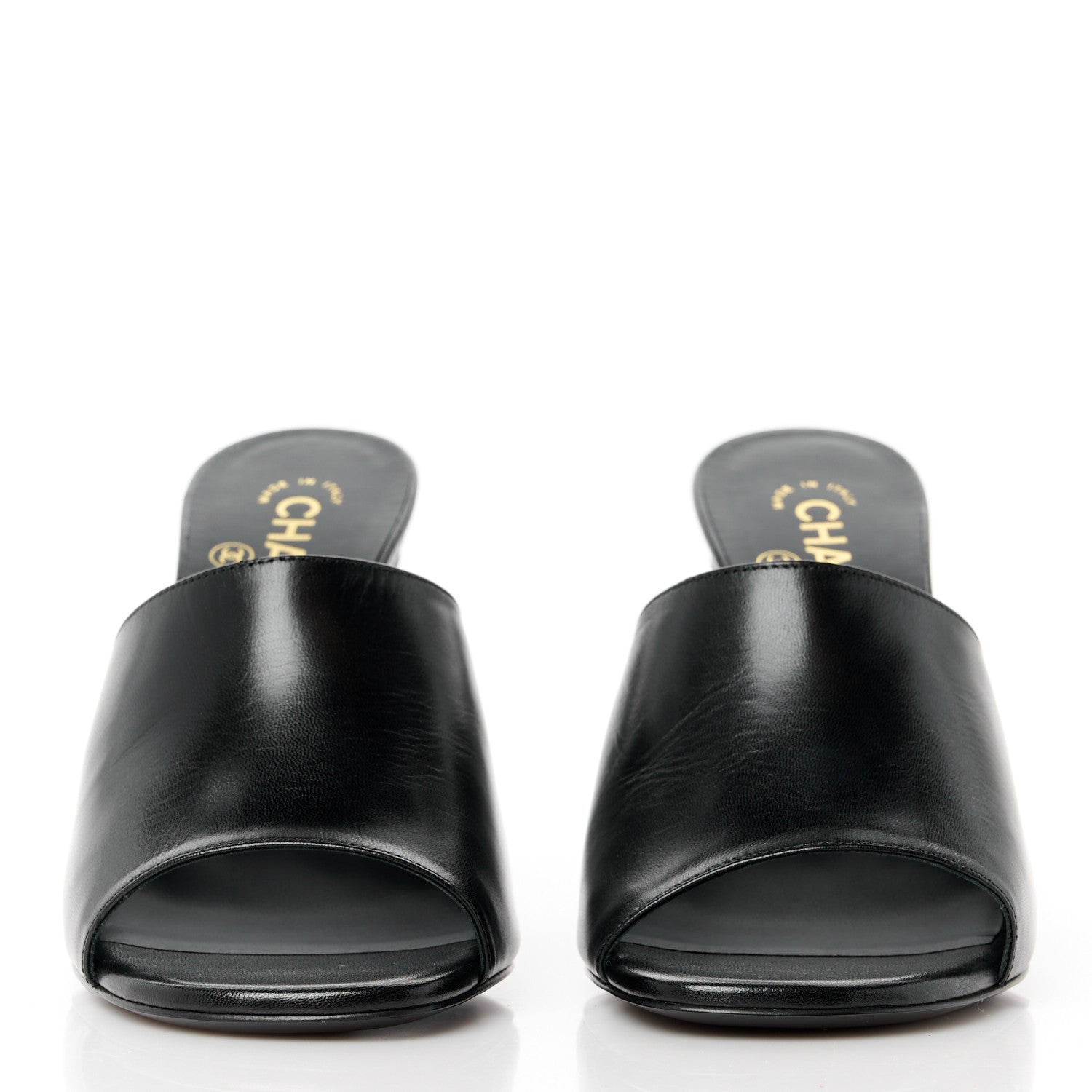 Chanel Shiny Goatskin Pearl Mule 39.5 Black 2 of 9