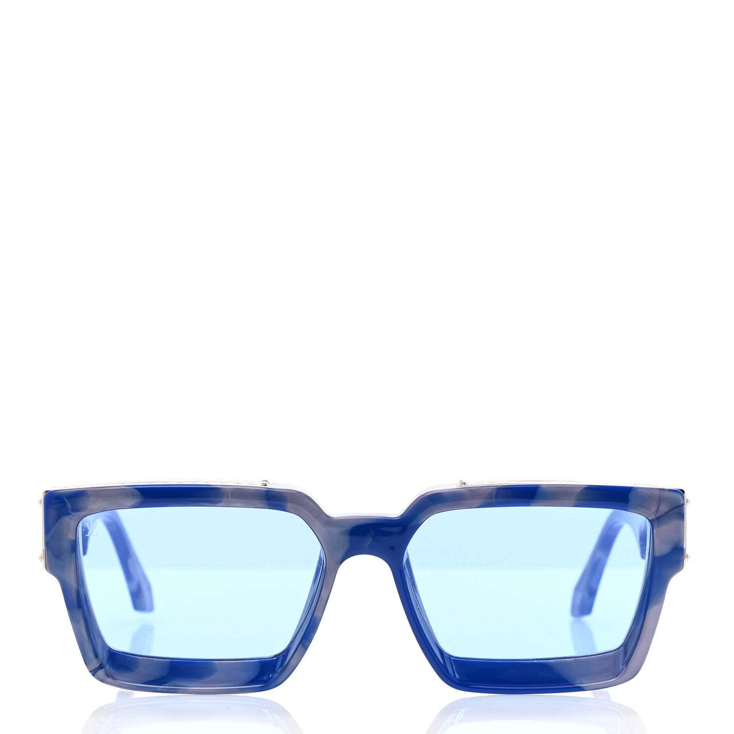 Louis Vuitton Acetate 1.1 Millionaires Sunglasses Z1560E Blue Marble 2 of 8