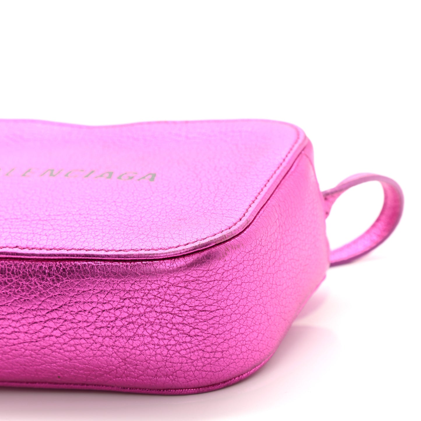 Metallic Goatskin Logo XS Everyday Camera Bag Rose Fuchsia Black