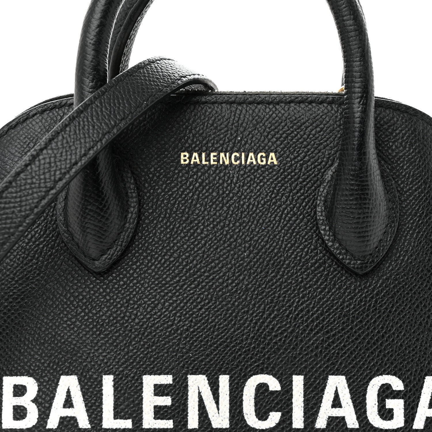 Balenciaga Signature Grained Calfskin XXS Ville Top Handle Bag Black White 7 of 15