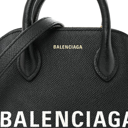 Balenciaga Signature Grained Calfskin XXS Ville Top Handle Bag Black White 7 of 15