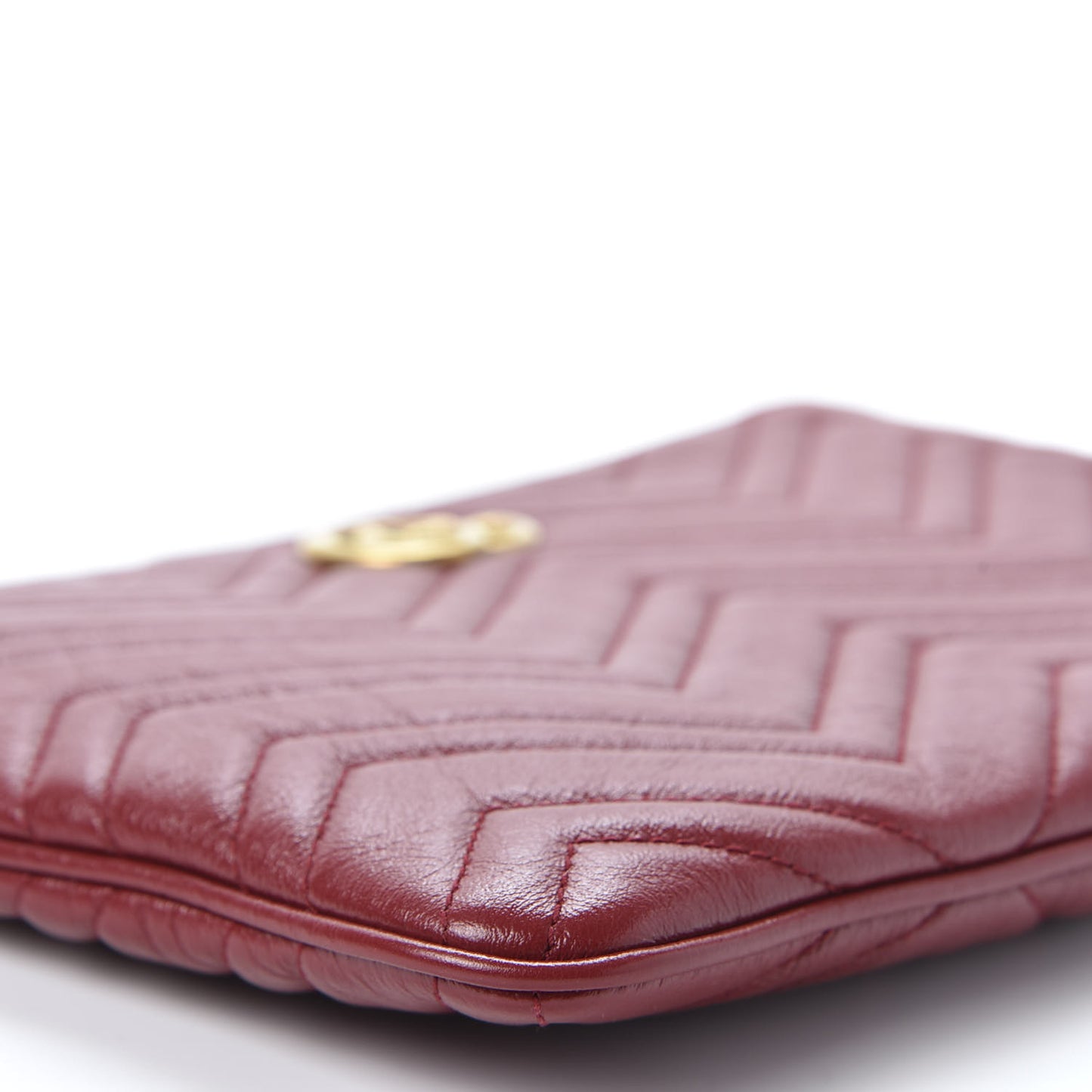 Azalea Calfskin Matelasse Heart GG Marmont Zip Pouch Romantic Cerise