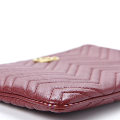 Gucci Azalea Calfskin Matelasse Heart GG Marmont Zip Pouch Romantic Cerise 5 of 8