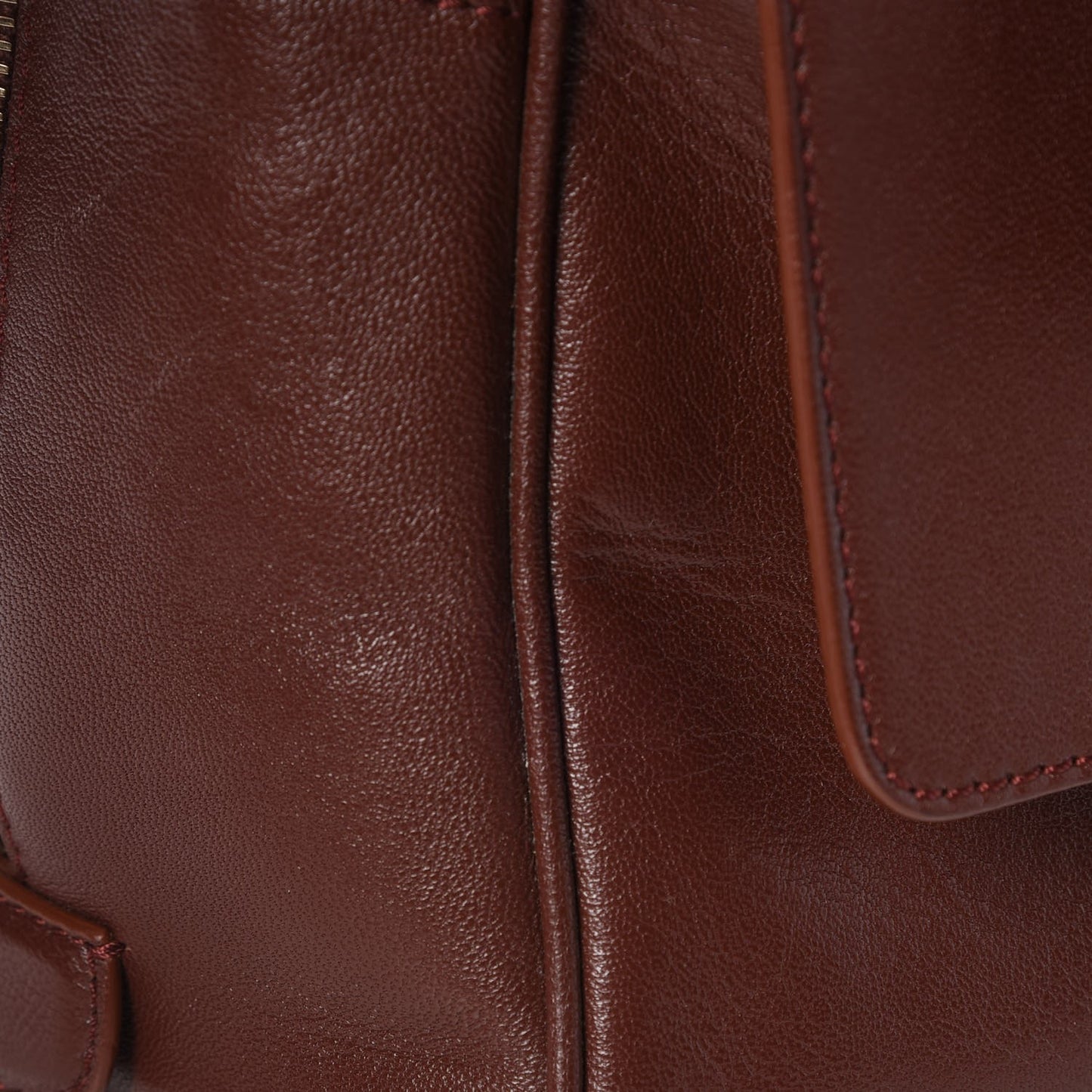 Leather Frankie Zip Handbag Chestnut