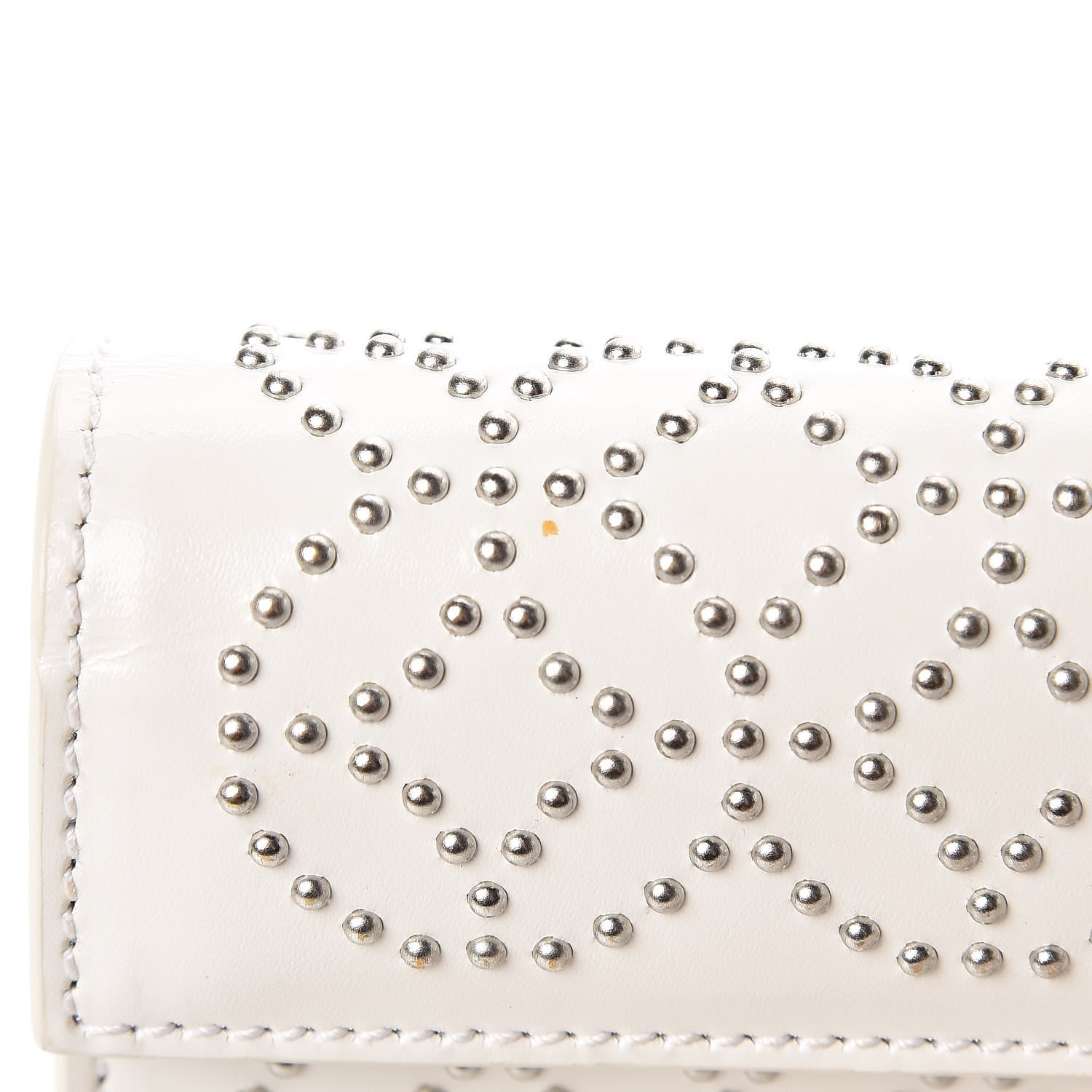Alaia Calfskin Arabesque Studded Clutch White 11 of 11