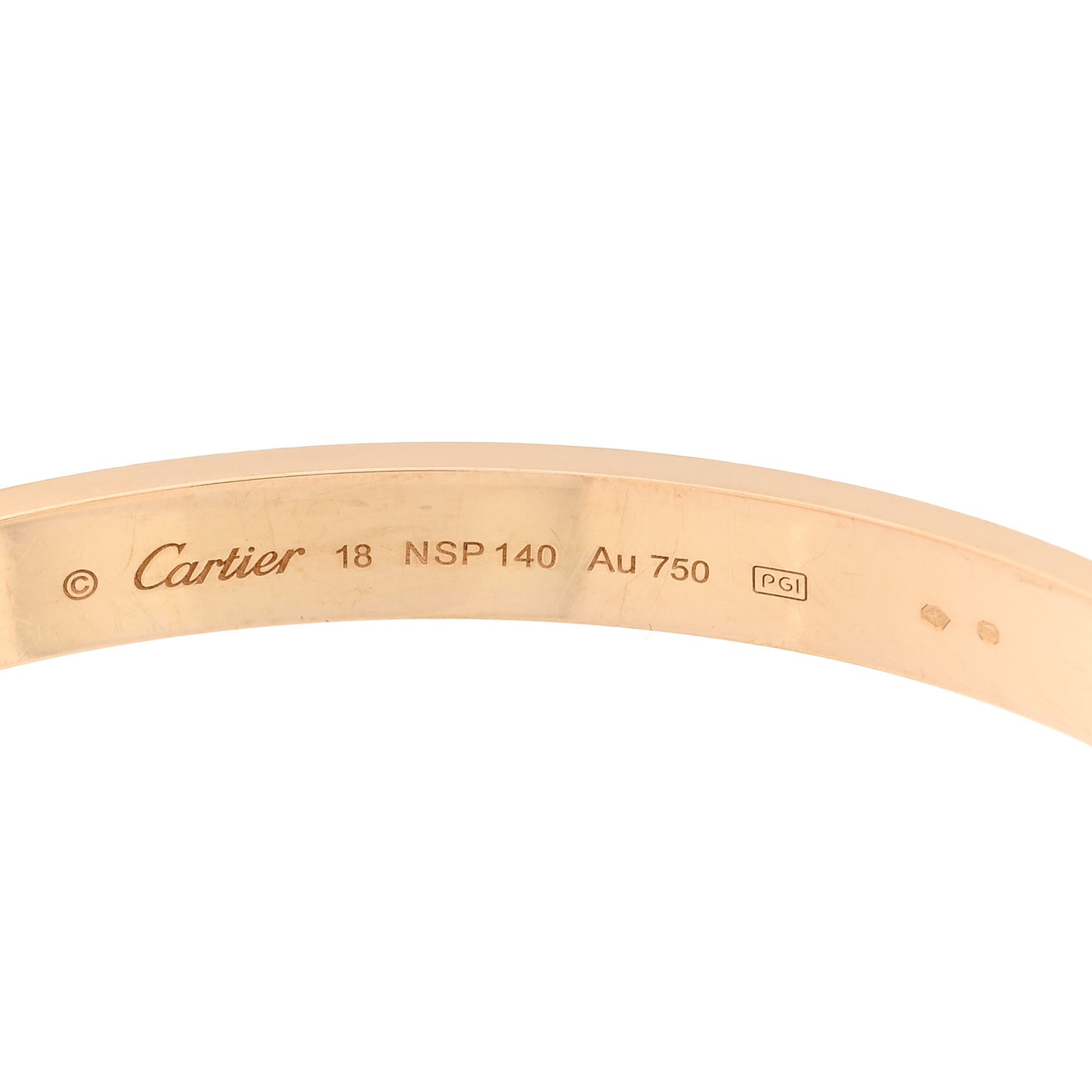 18K Yellow Gold LOVE Cuff Bracelet 18
