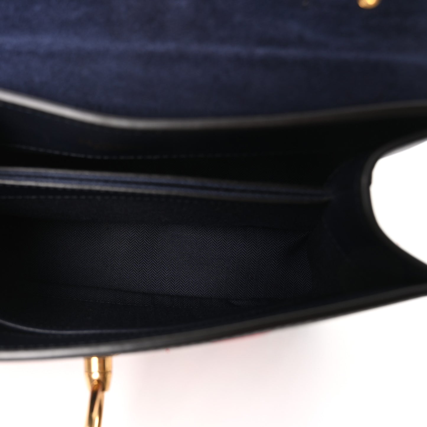Calfskin Embroidered Small Seaton Navy Red White