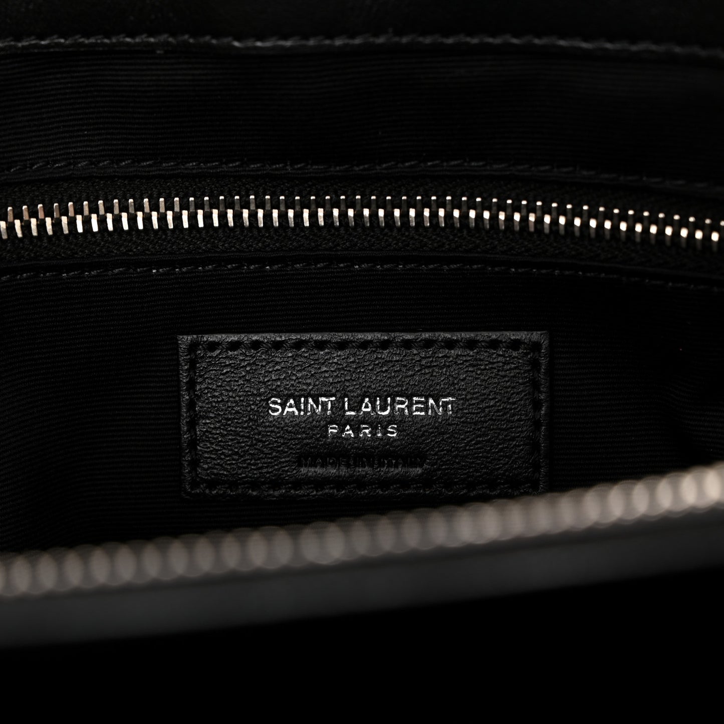 SAINT LAURENT Calfskin Y Quilted Monogram Large Loulou Chain Satchel Black