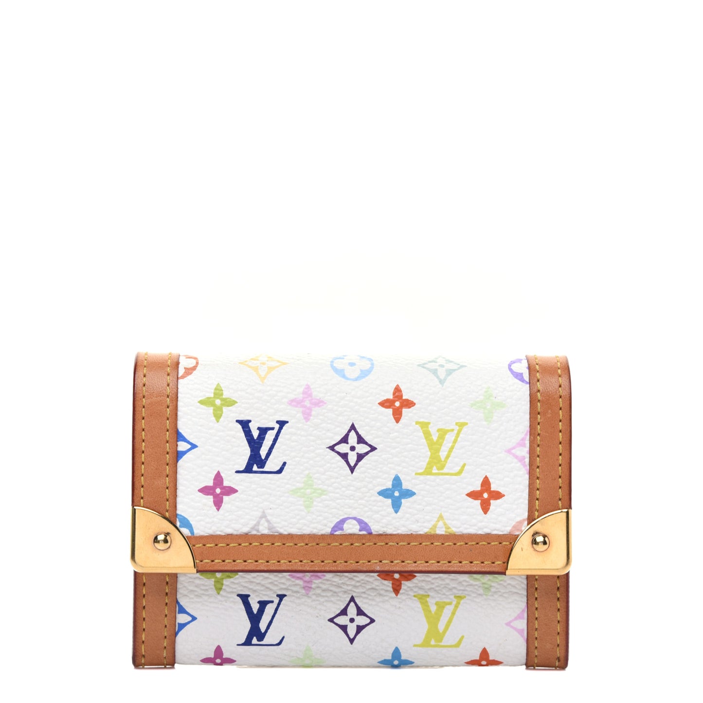 Monogram Multicolor Porte-Monnaie Plat Coin Purse White
