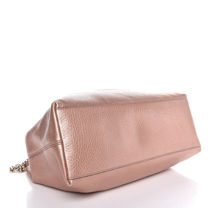 Gucci Metallic Pebbled Calfskin Medium Soho Chain Shoulder Bag Pink 4 of 8