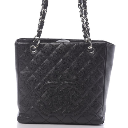 Chanel Caviar Quilted Petit Shopping Tote PST Black 8 of 10