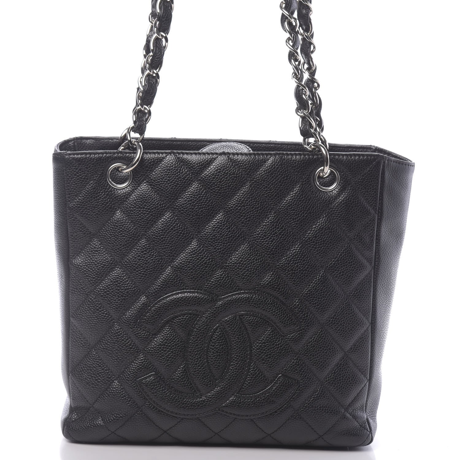 Chanel Caviar Quilted Petit Shopping Tote PST Black 8 of 10