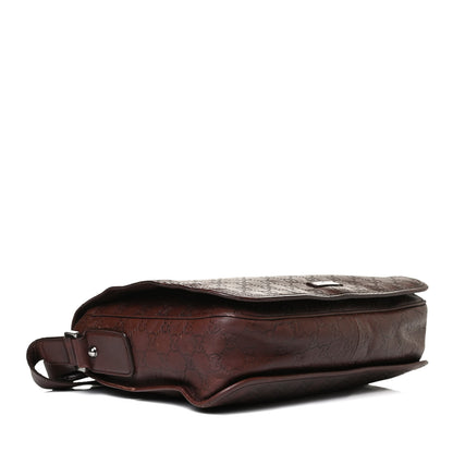 Gucci Guccissima Flap Messenger Bag Dark Brown 3 of 30