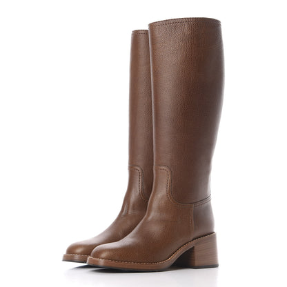 Gucci GG Monogram Calfskin Lola Tall Boots 38 Beige Ruggine Cuir 6 of 13