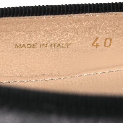 Prada Nappa Vernice Cap Toe Logo Bow Ballerina Flats 40 Black 9 of 14