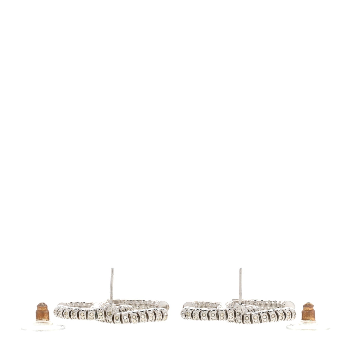 Crystal Large CC Earrings Silver