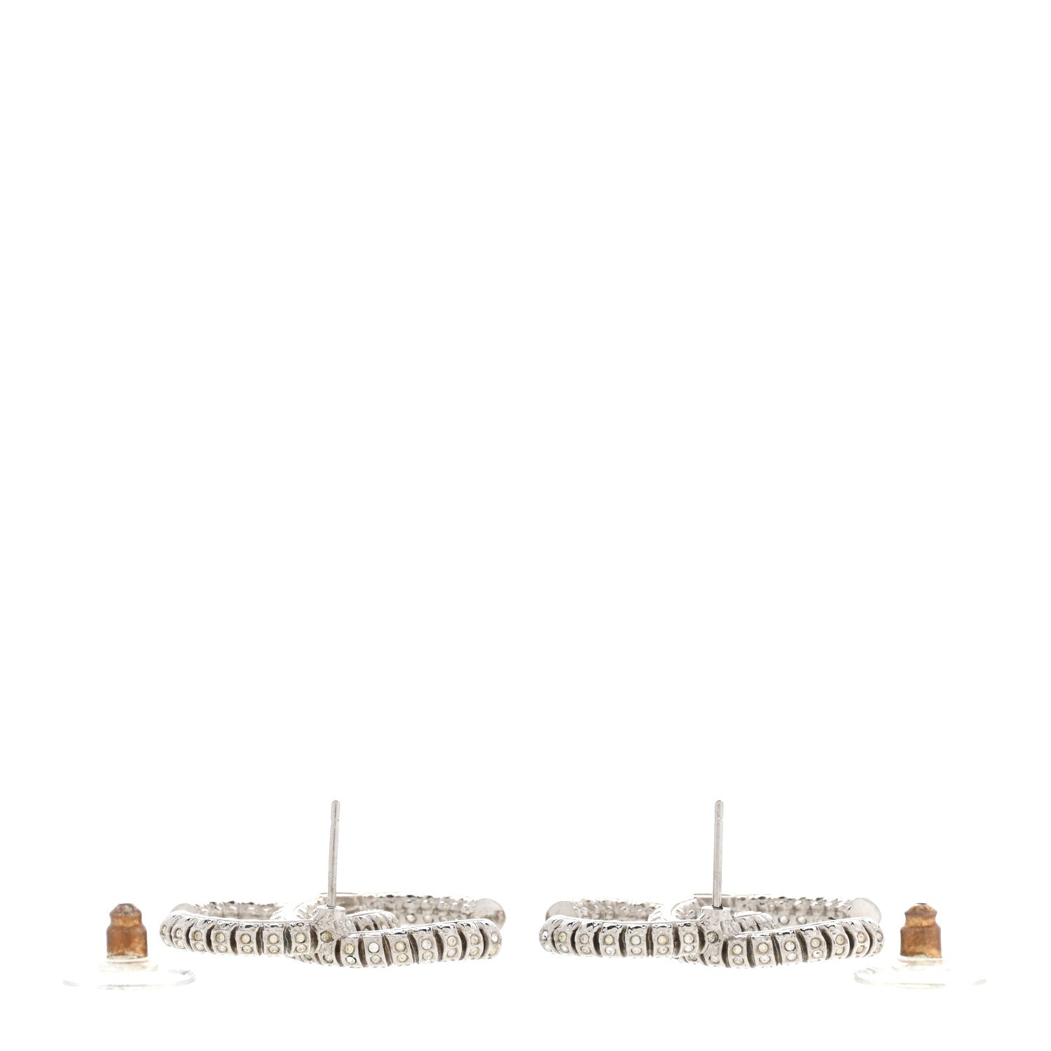 Chanel Crystal Large CC Earrings Silver 3 of 5
