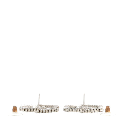 Chanel Crystal Large CC Earrings Silver 3 of 5