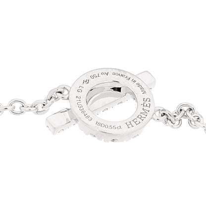 Hermes 18K White Gold Diamond Finesse Bracelet LG 5 of 6
