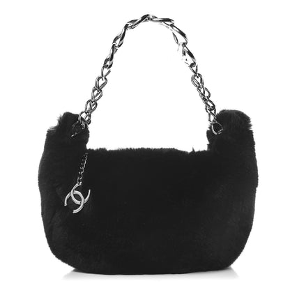 Chanel Lapin Rabbit Fur Shoulder Bag Black 1 of 12