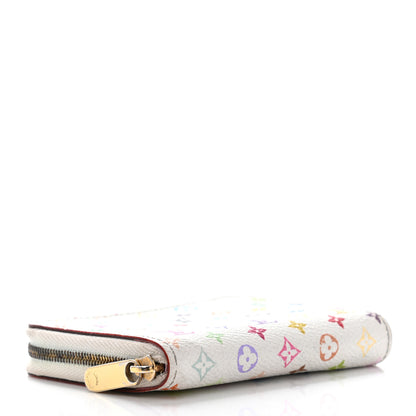 Louis Vuitton Monogram Multicolor Zippy Coin Purse Wallet White Litchi 4 of 17