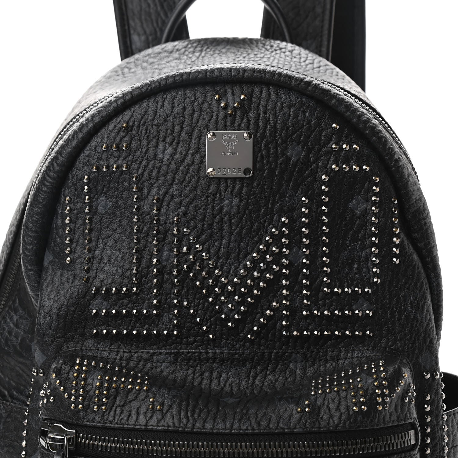 MCM Visetos Studded Medium Stark Gunta Backpack Black 8 of 11