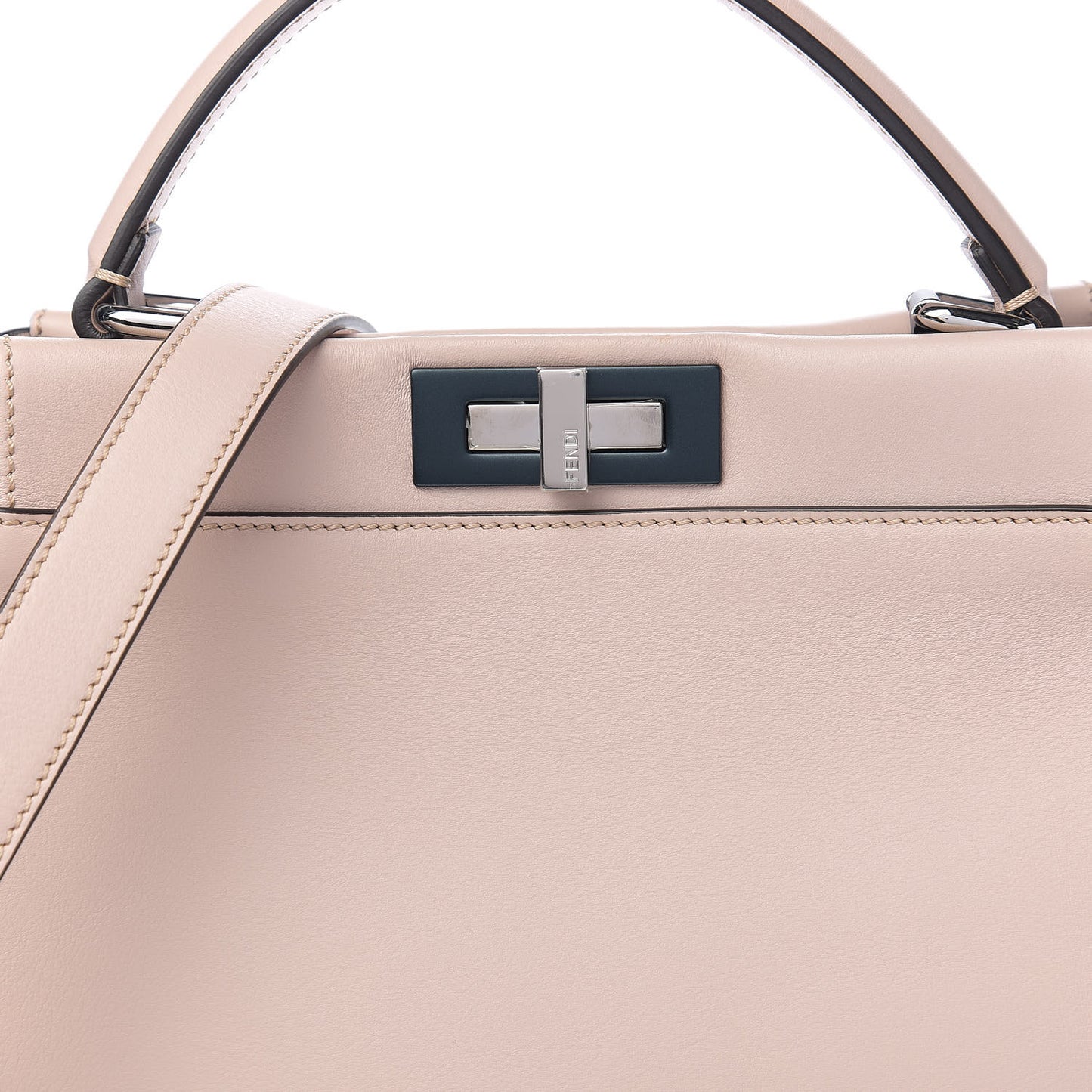 Vitello Seta Shiny Nappa Medium Peekaboo Iconic Satchel Soap Opale