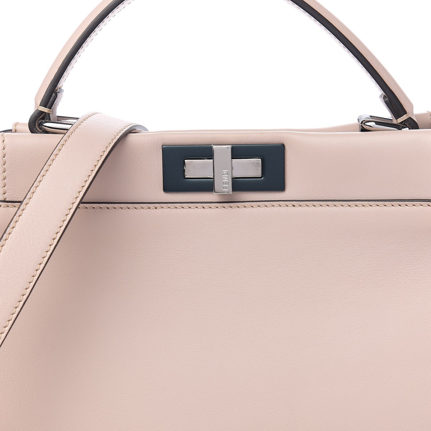 Fendi Vitello Seta Shiny Nappa Medium Peekaboo Iconic Satchel Soap Opale 8 of 8