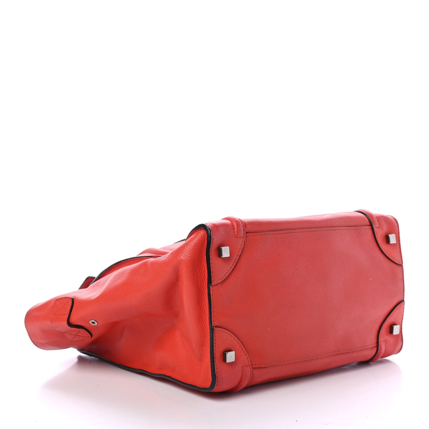 Drummed Calfskin Mini Luggage Vermillion