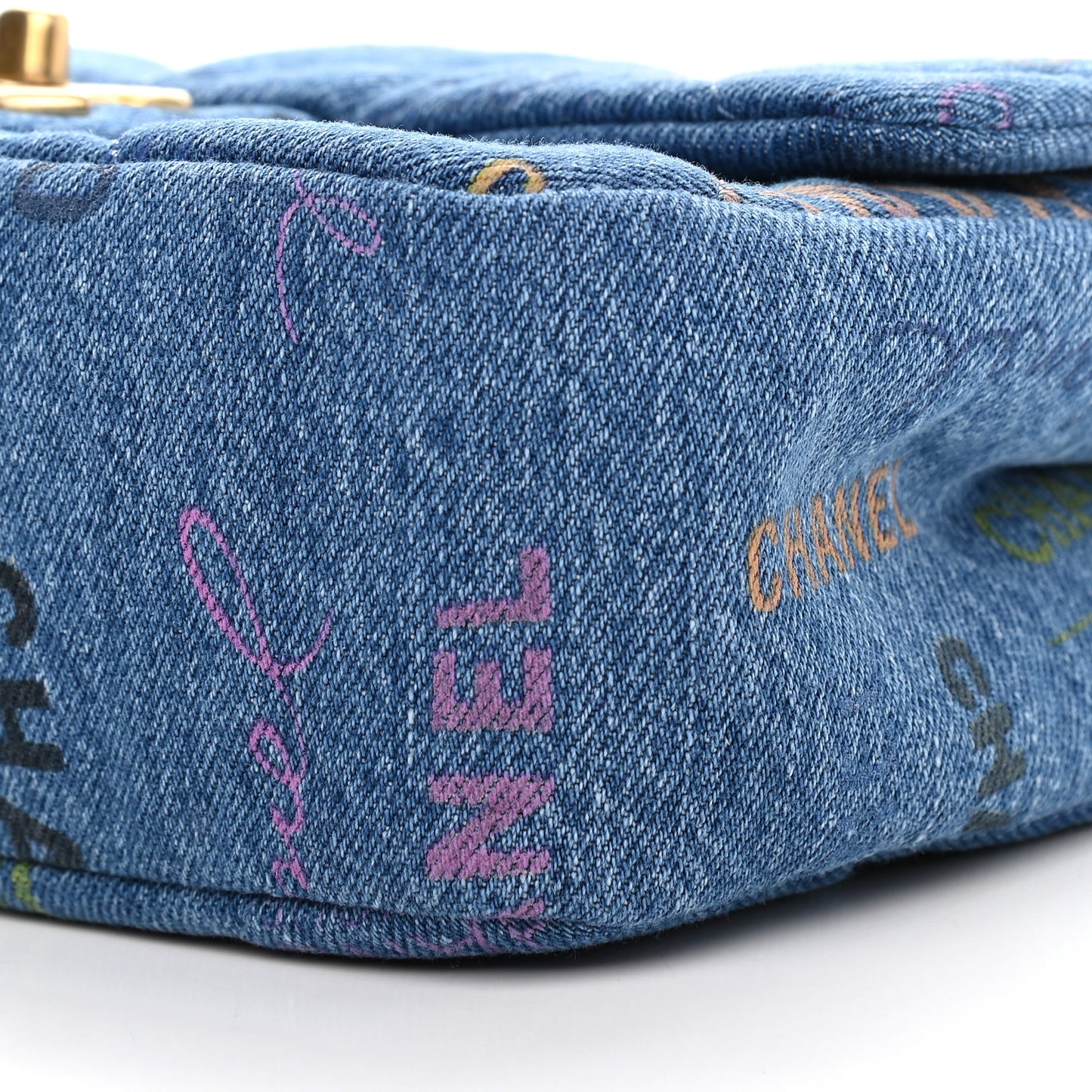 Denim Quilted Mini Denim Mood Rectangular Flap Blue Multicolor