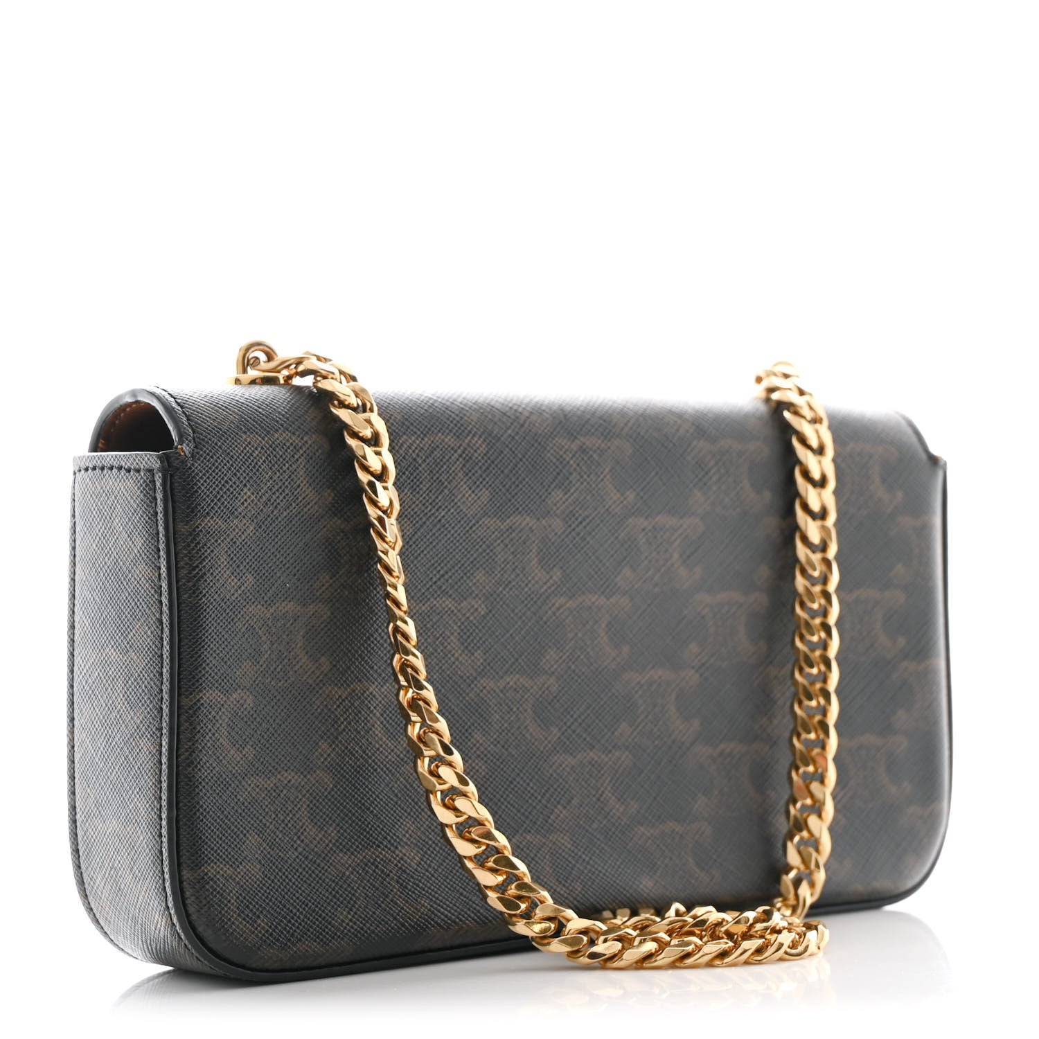 Celine Triomphe Canvas Chain Shoulder Bag Tan 3 of 10