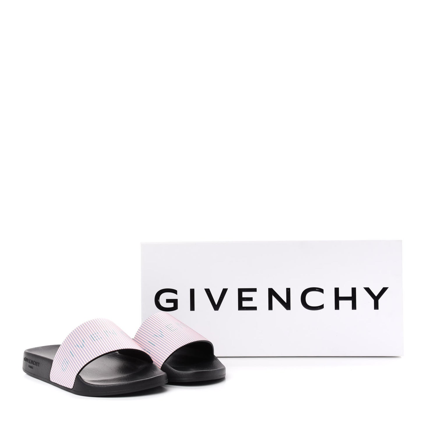 Metallic Calfskin Logo Womens Pool Slide Sandals 36 Light Pink