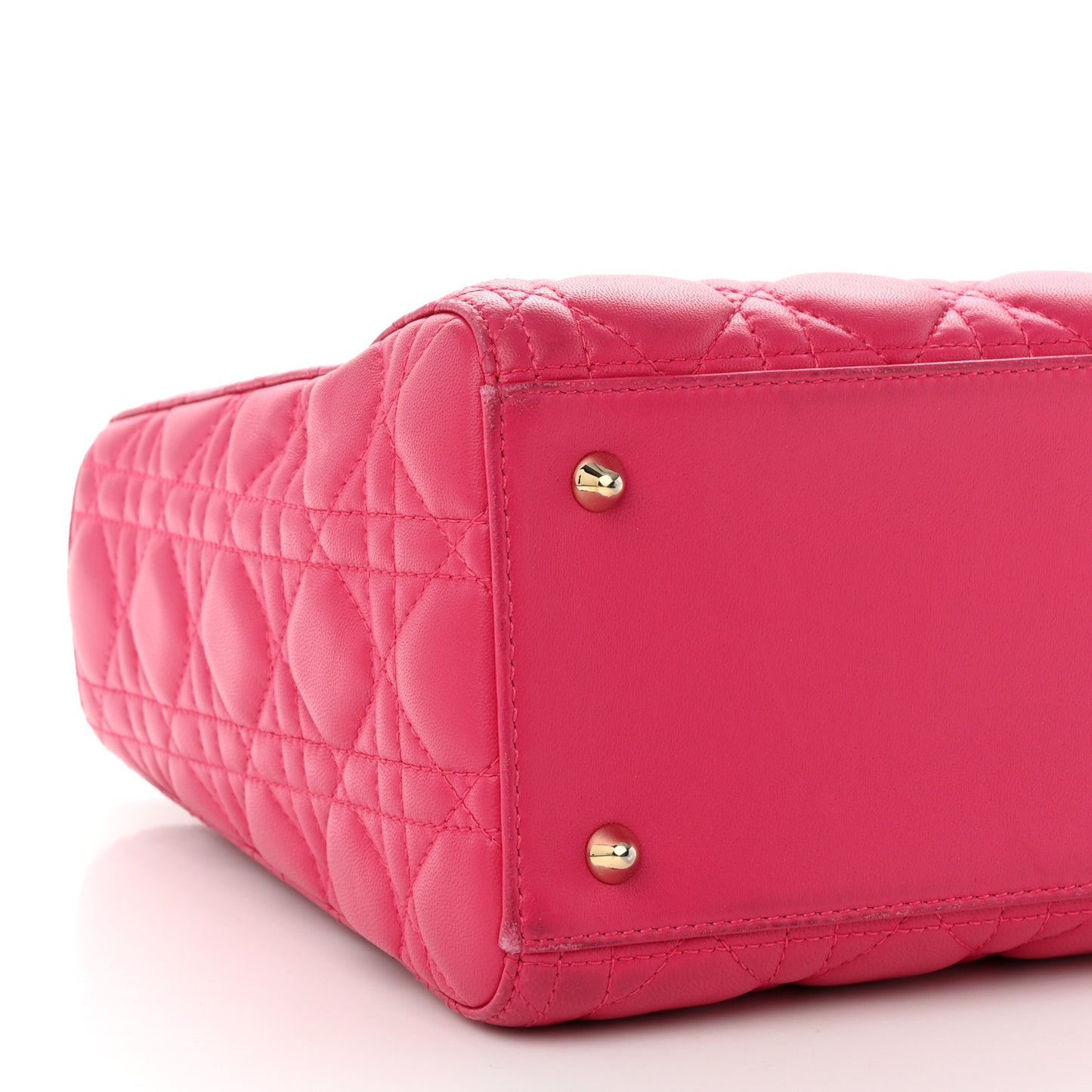 Lambskin Cannage Medium Lady Dior Fuchsia