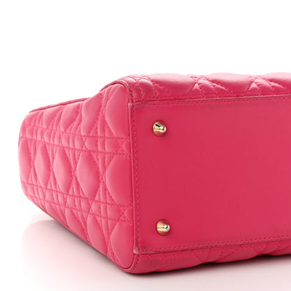 Christian Dior Lambskin Cannage Medium Lady Dior Fuchsia 9 of 11