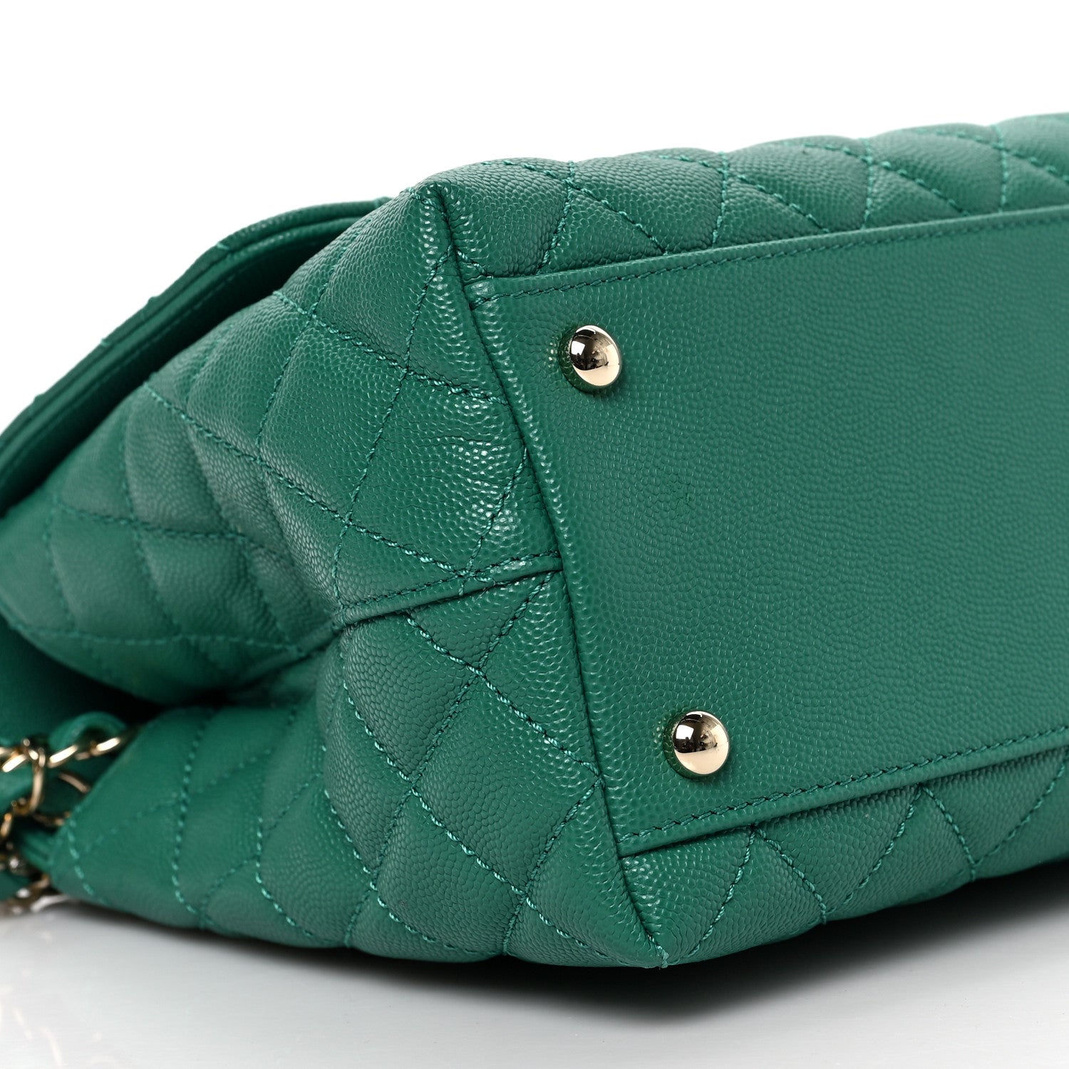 Chanel Caviar Quilted Small Coco Handle Flap Green 7 of 8