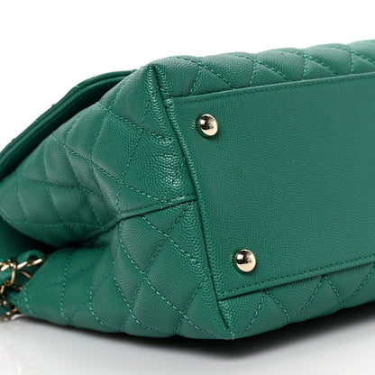 Chanel Caviar Quilted Small Coco Handle Flap Green 7 of 8