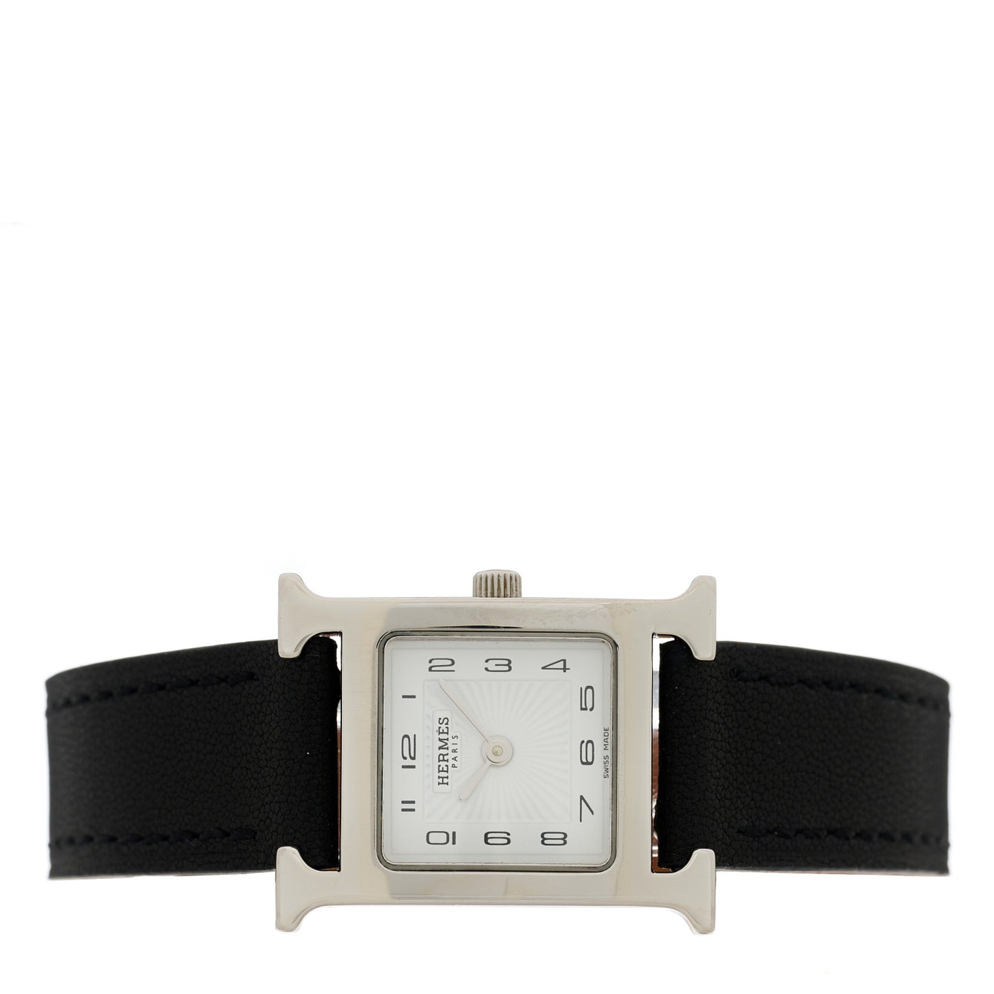 Stainless Steel Barenia 21mm Heure H Hour Quartz Watch Noir