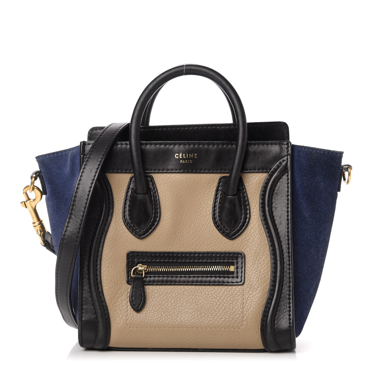 Celine Bullhide Calfskin Nubuck Nano Tri-Color Luggage Light Taupe 1 of 9