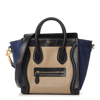 Celine Bullhide Calfskin Nubuck Nano Tri-Color Luggage Light Taupe 1 of 9