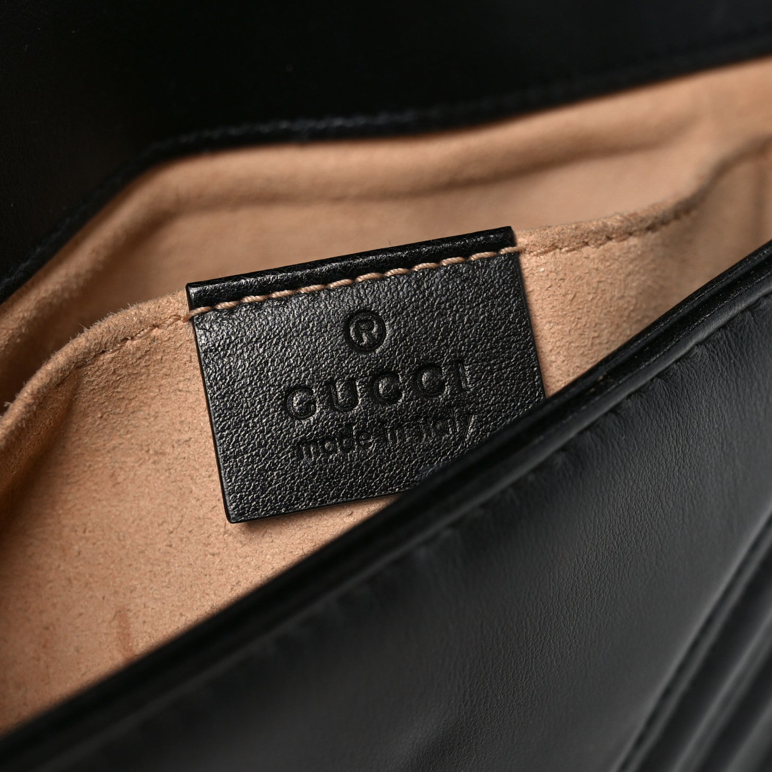 Gucci Calfskin Matelasse Mini GG Marmont Shoulder Bag Black 6 of 10