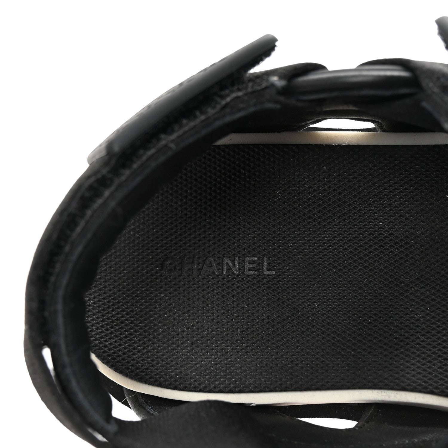 Chanel Nylon Lambskin Calfskin Velcro Dad Sandals 36 Black White 8 of 10