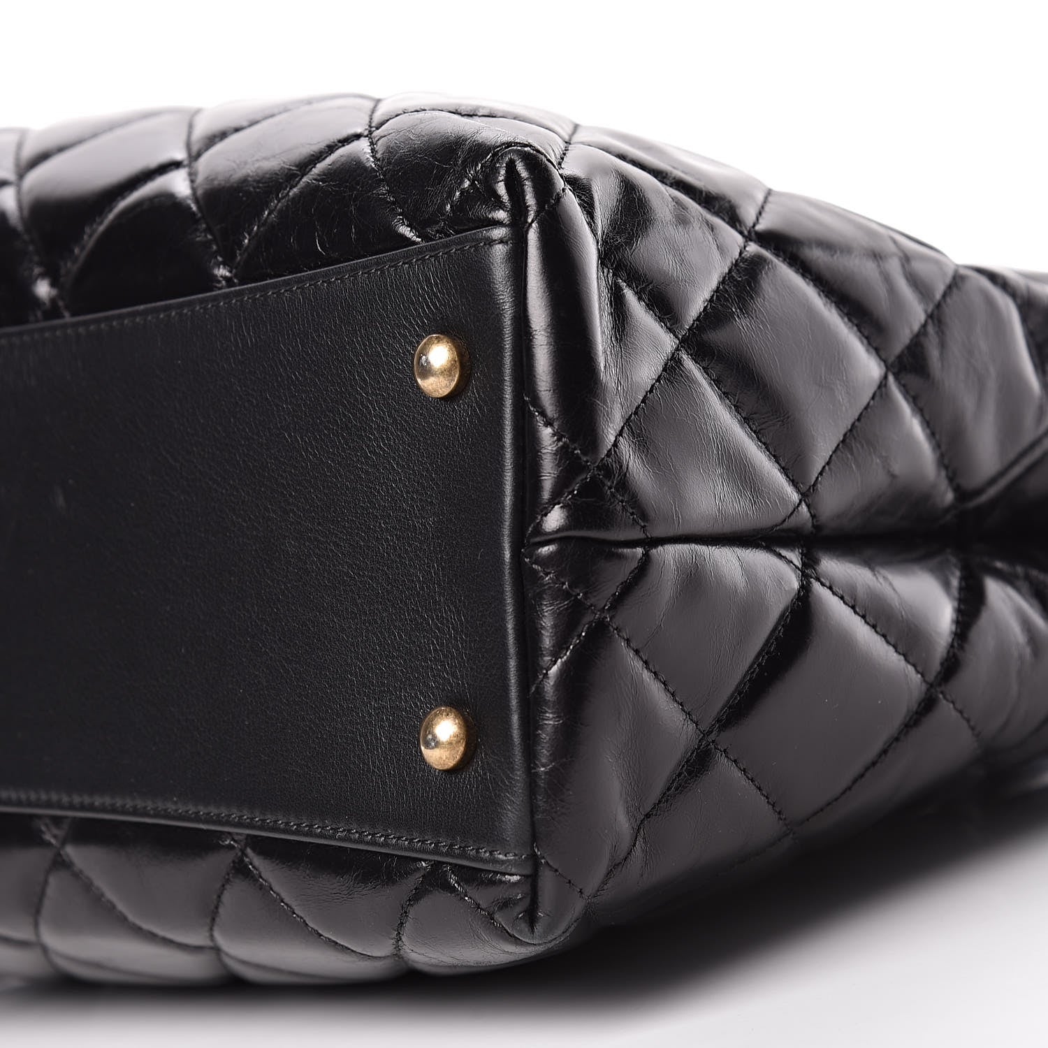 Chanel Calfskin Quilted Large Gold Bar Top Handle Tote Black 12 of 13