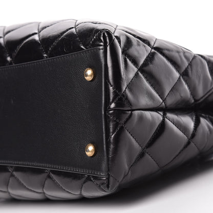 Chanel Calfskin Quilted Large Gold Bar Top Handle Tote Black 12 of 13