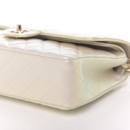 Chanel Iridescent Lambskin Quilted Medium Double Flap Ivory 9 of 10