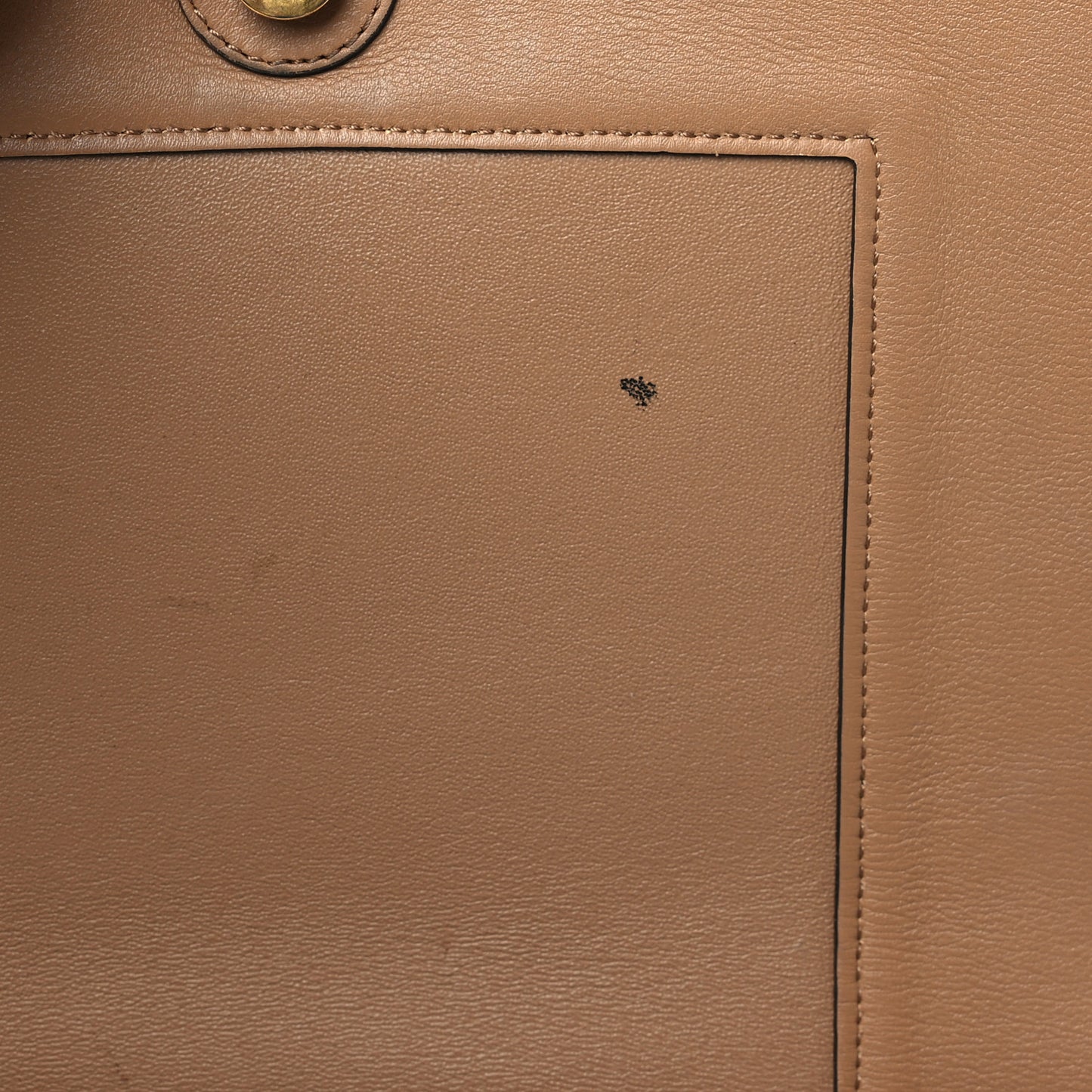 Shiny Smooth Calfskin Medium Frame Shoulder Bag Tan Optic White